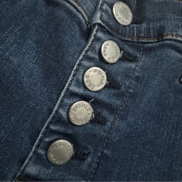 Free People Dark Blue Distressed Skinny Jeans - Picture 4 of 6